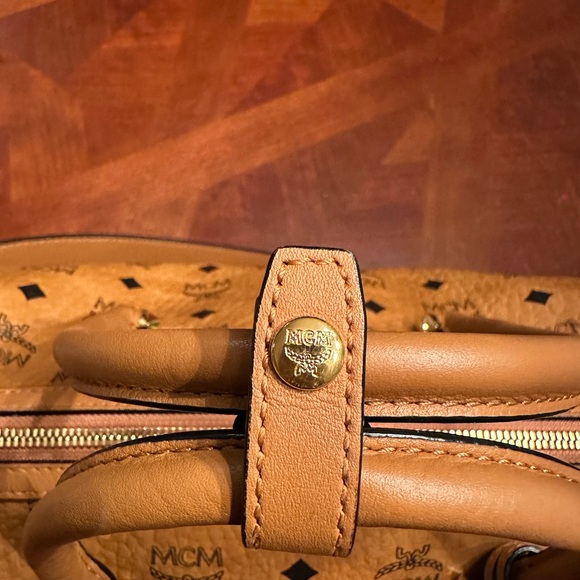 MCM Cognac Visetos Satchel Bag - Picture 4 of 8
